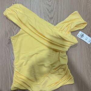 Abercrombie Asymmetrical Yellow Top